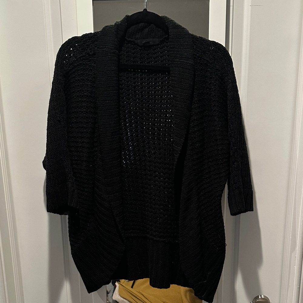 Women's Black 3/4 Sleeve Knit Sweater